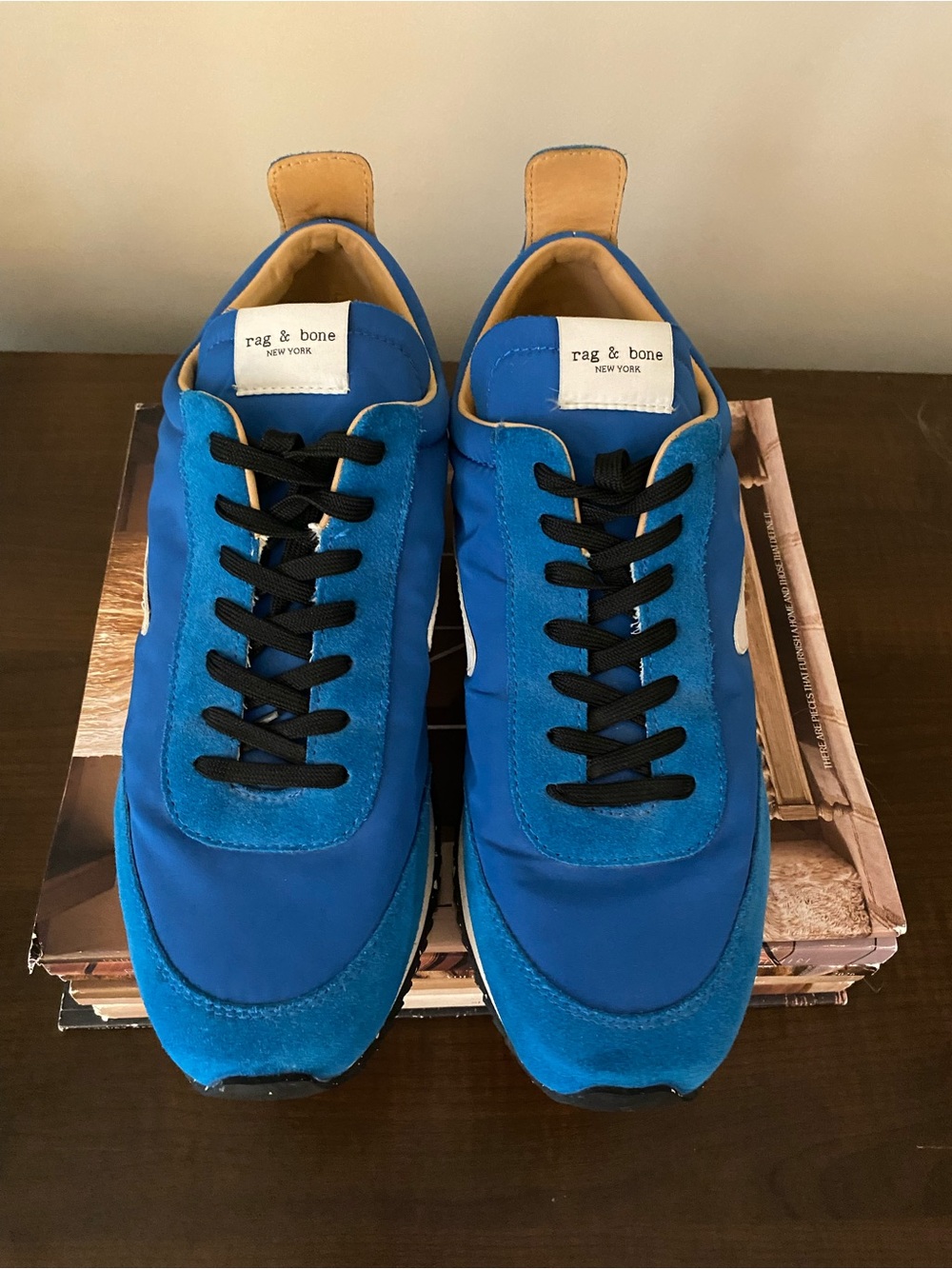 Rag & Bone Men’s Blue Suede & Nylon Lace-Up Sneakers